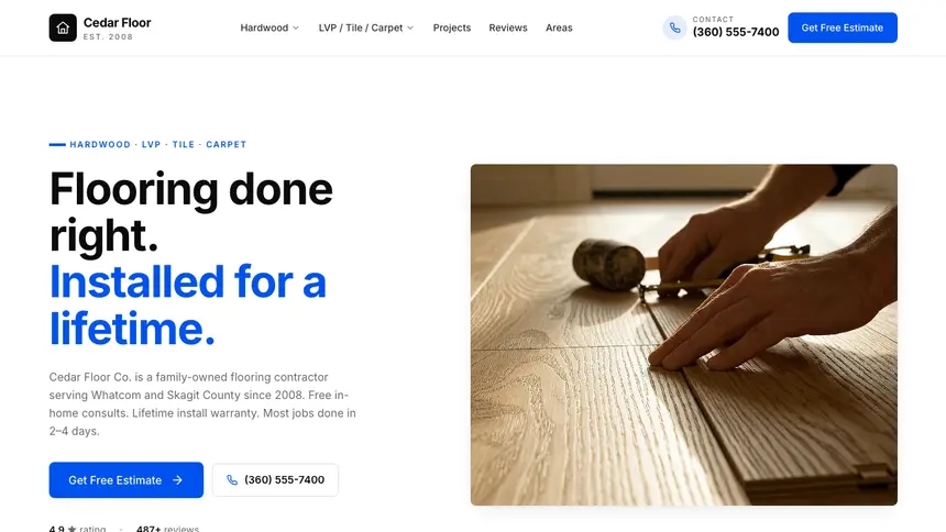Flooring Editorial Content demo website thumbnail