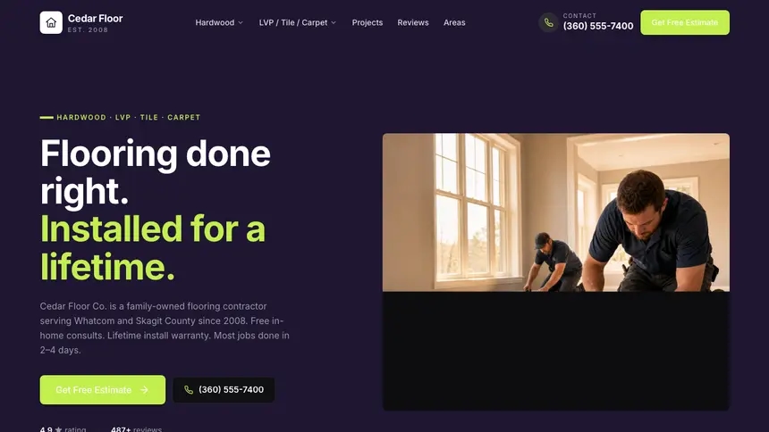 Flooring Focused Monitor demo website thumbnail