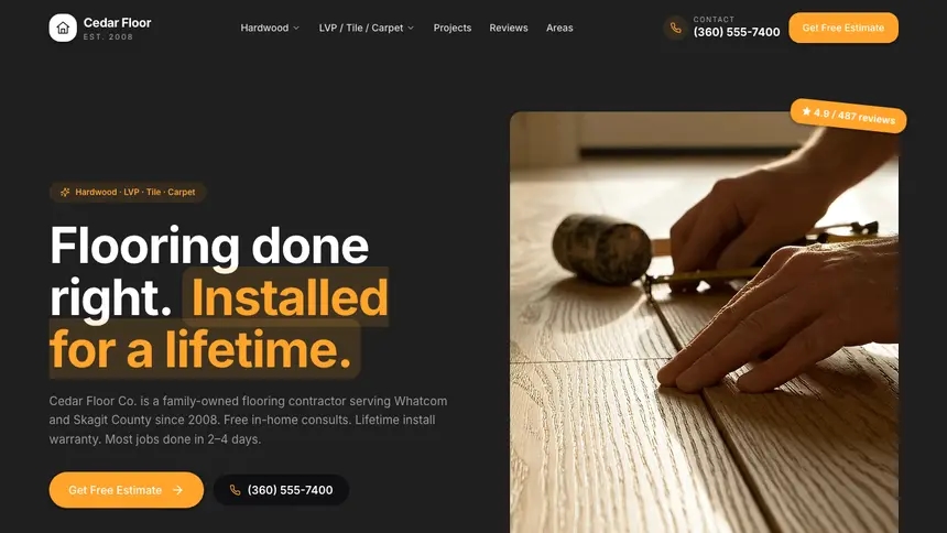 Flooring Vibrant Media demo website thumbnail