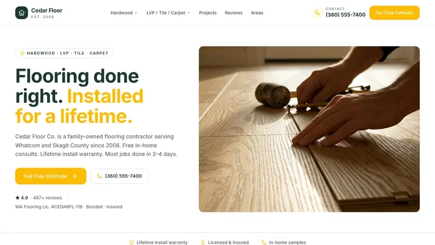 Flooring Warm Retail demo website thumbnail