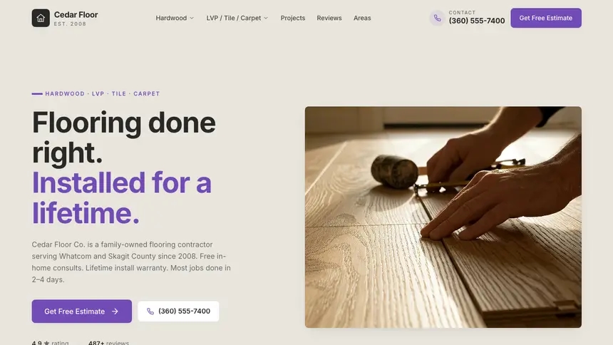 Flooring Sleek Premium demo website thumbnail