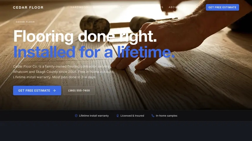 Flooring Futuristic Minimal demo website thumbnail