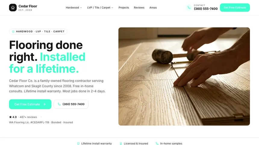 Flooring Editorial Media demo website thumbnail