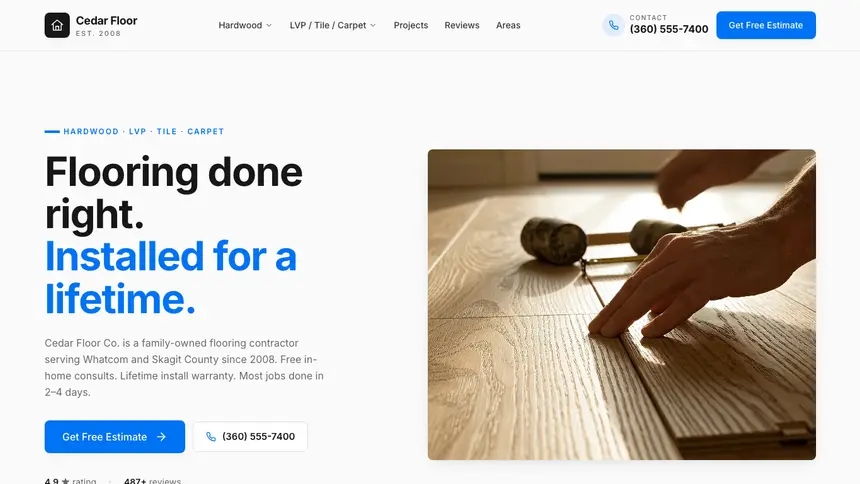 Flooring Monochrome Modern demo website thumbnail