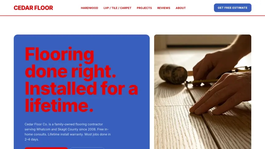 Flooring Confident Telecom demo website thumbnail