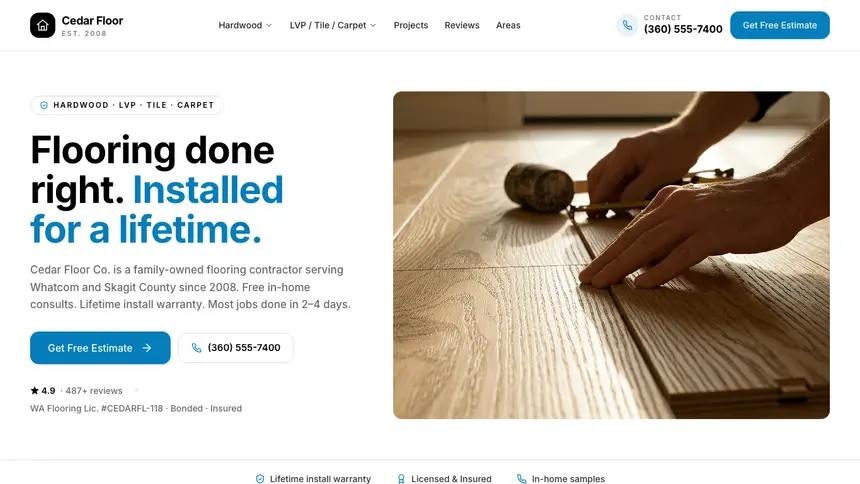 Flooring Editorial Bold demo website thumbnail