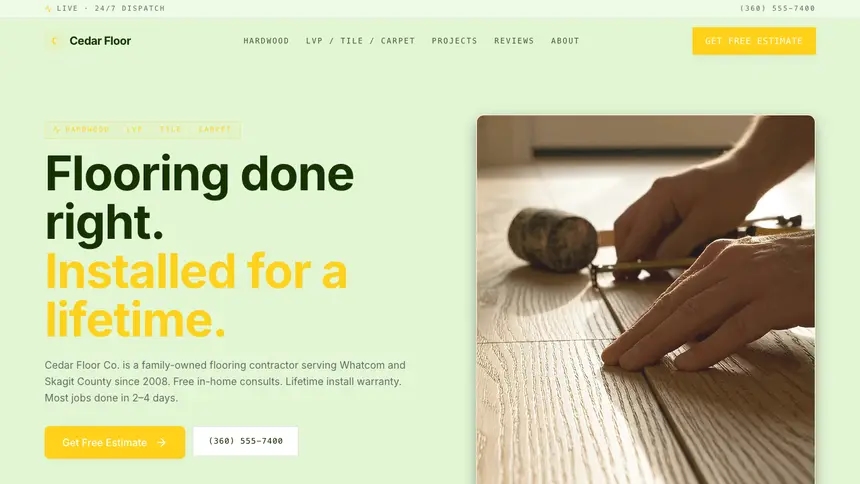 Flooring Bright Finance demo website thumbnail