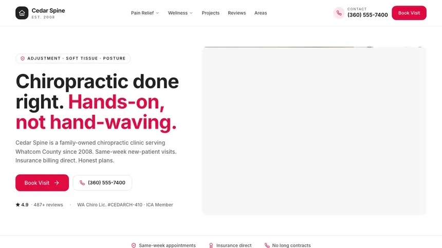 Chiropractic Warm Hospitality demo website thumbnail