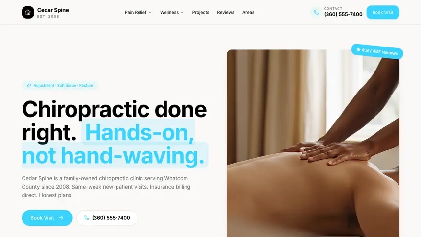 Chiropractic Crafted Neutral demo website thumbnail
