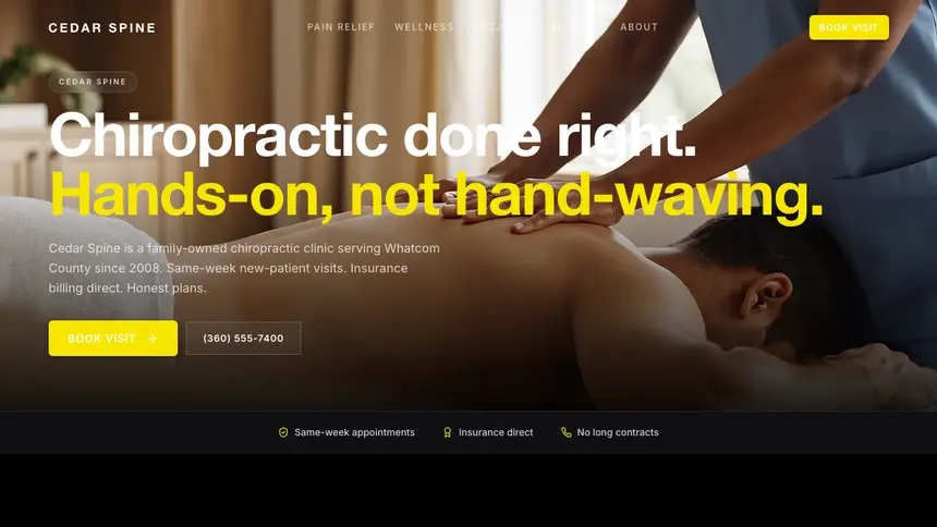 Chiropractic Bold Performance demo website thumbnail