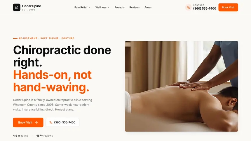 Chiropractic Approachable Support demo website thumbnail