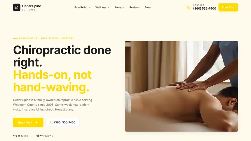 Chiropractic Refined Tech demo website thumbnail