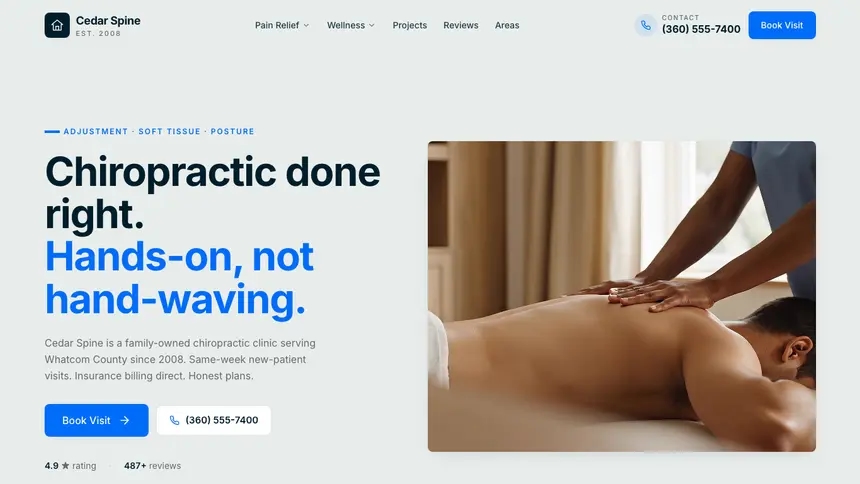 Chiropractic Fresh Green demo website thumbnail