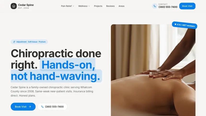 Chiropractic Clean Editorial demo website thumbnail