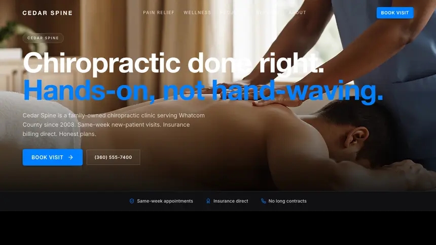Chiropractic Sharp Tech demo website thumbnail
