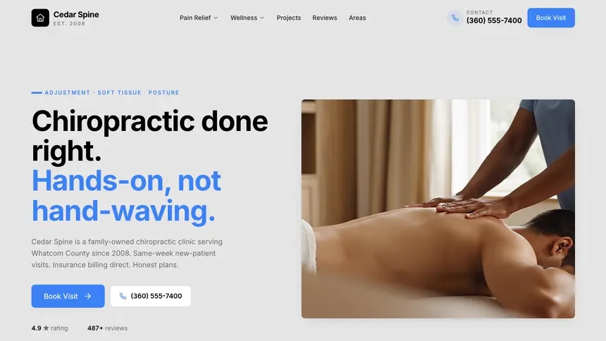Chiropractic Friendly Minimal demo website thumbnail