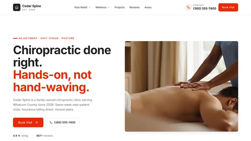 Chiropractic Technical Clean demo website thumbnail