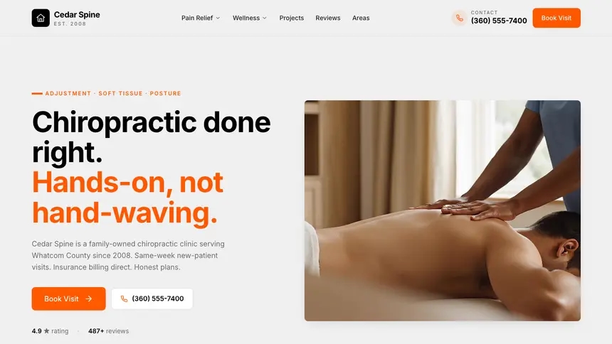 Chiropractic Minimal Mail demo website thumbnail