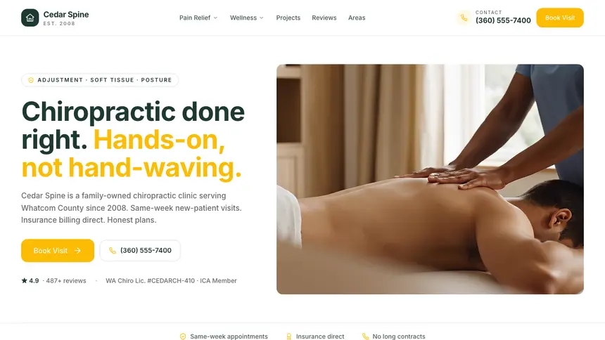 Chiropractic Warm Retail demo website thumbnail
