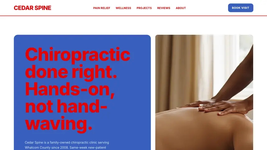 Chiropractic Confident Telecom demo website thumbnail
