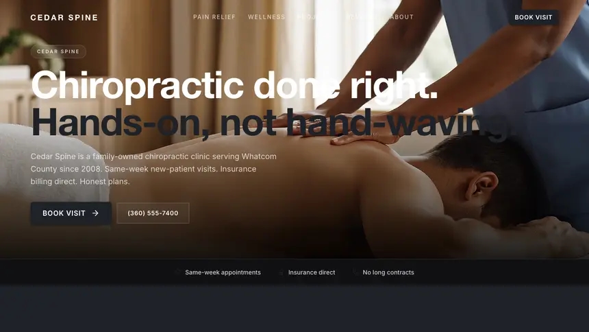 Chiropractic Stark Minimal demo website thumbnail