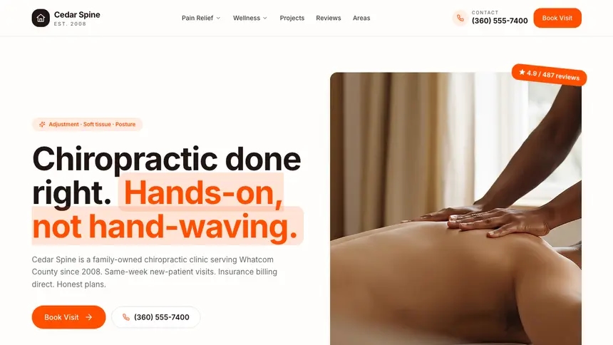 Chiropractic Connected Workflow demo website thumbnail
