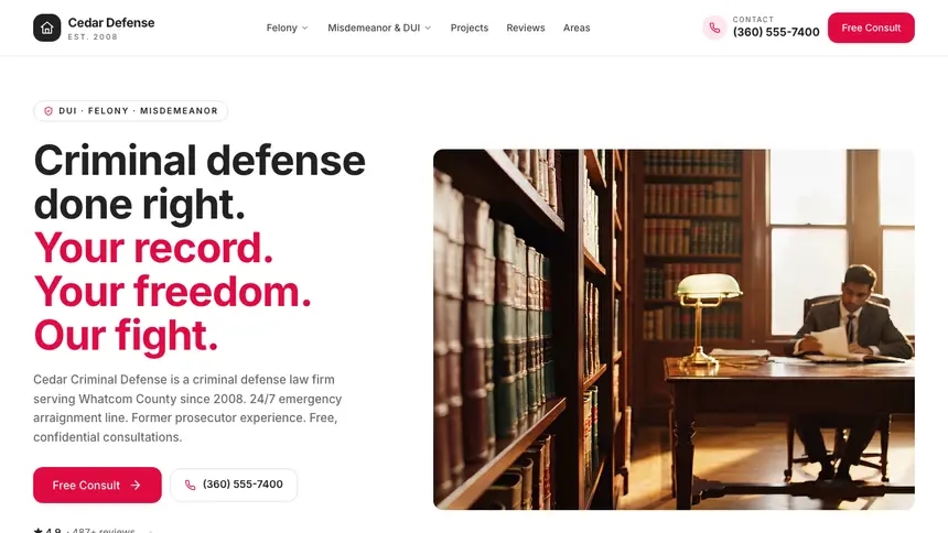 Criminal Defense Warm Hospitality demo website thumbnail