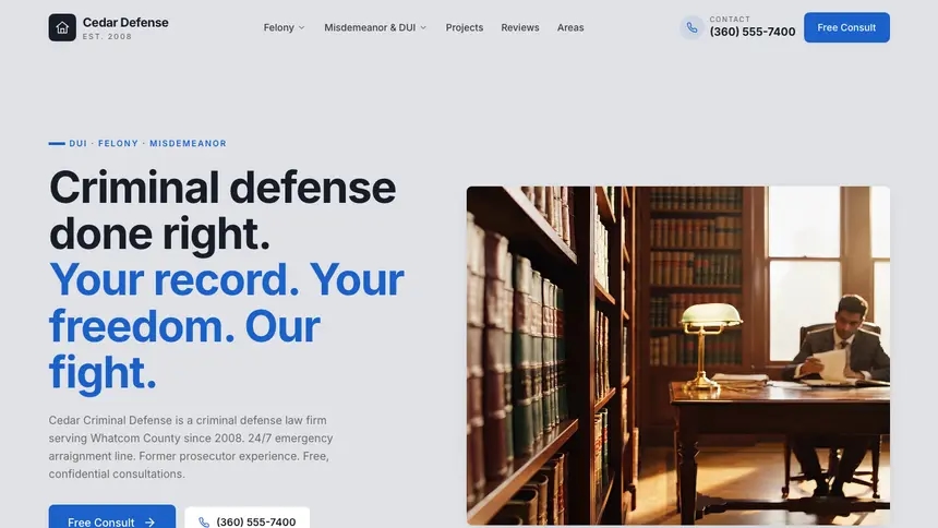 Criminal Defense Structured Grid demo website thumbnail