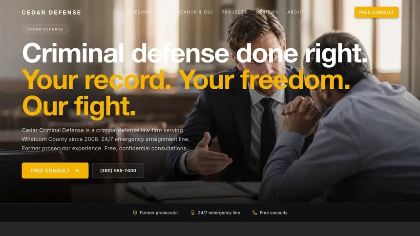 Criminal Defense Performance Accent demo website thumbnail