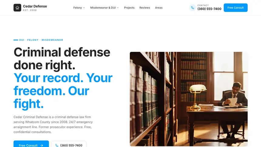 Criminal Defense Clean Scheduler demo website thumbnail