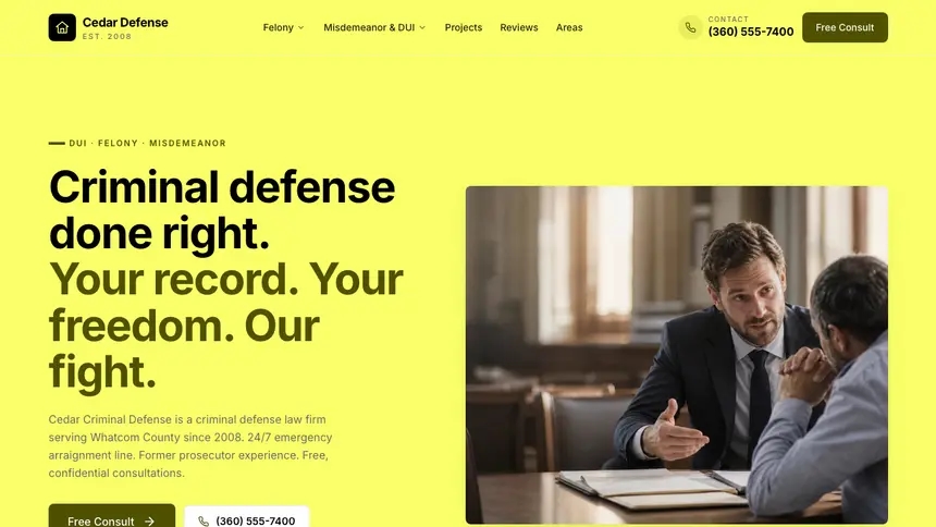 Criminal Defense Data Clarity demo website thumbnail