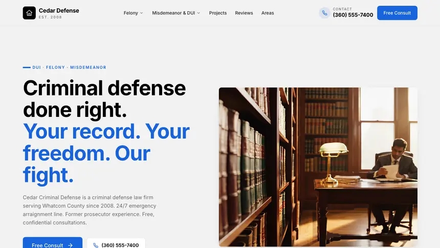 Criminal Defense Calm Professional demo website thumbnail