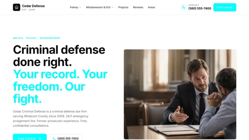 Criminal Defense Modular Clean demo website thumbnail