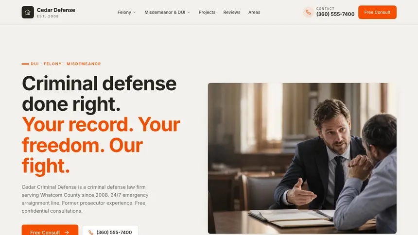 Criminal Defense Focused Dark demo website thumbnail
