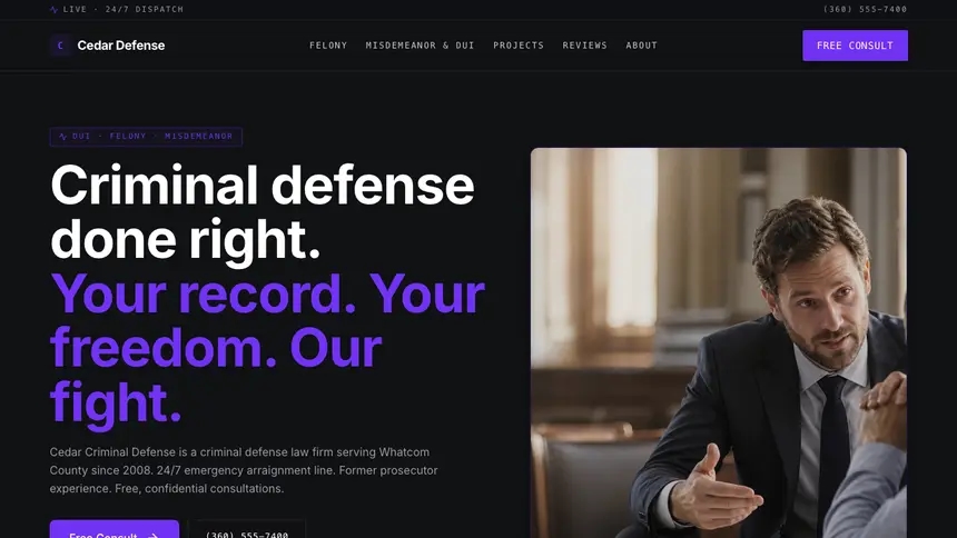 Criminal Defense Deep Contrast demo website thumbnail