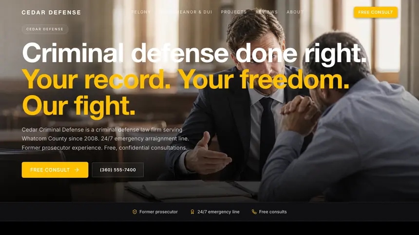 Criminal Defense High Impact demo website thumbnail