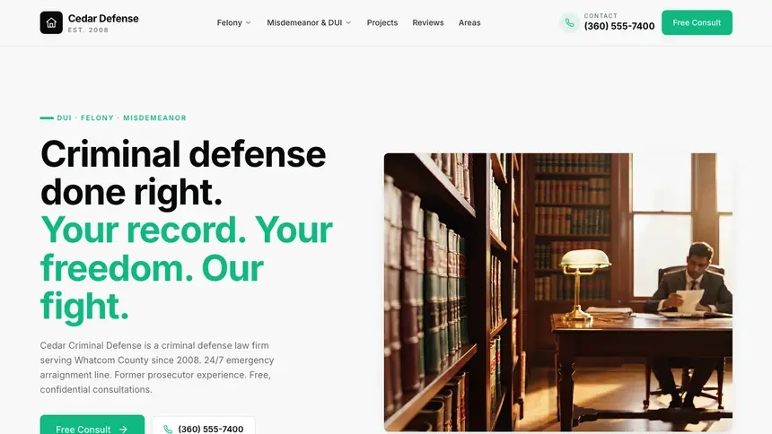 Criminal Defense Sleek Minimal demo website thumbnail