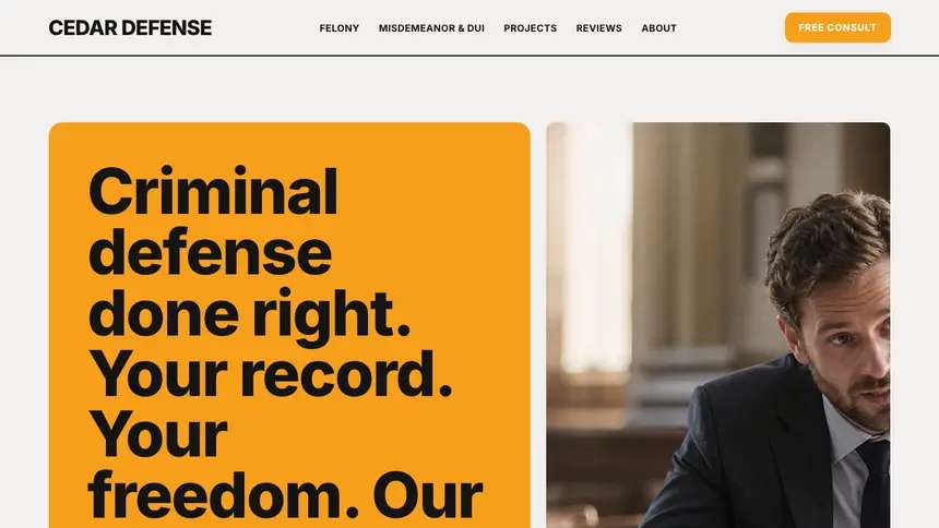 Criminal Defense Confident Brand demo website thumbnail