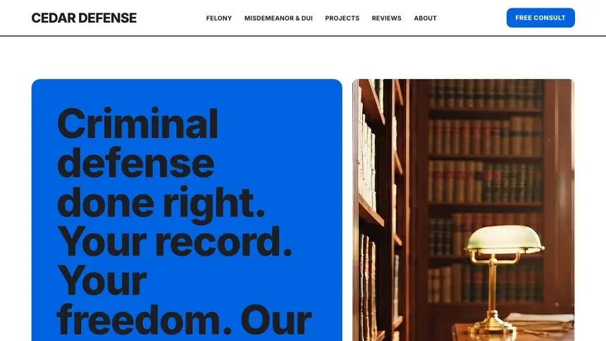 Criminal Defense Open Social demo website thumbnail