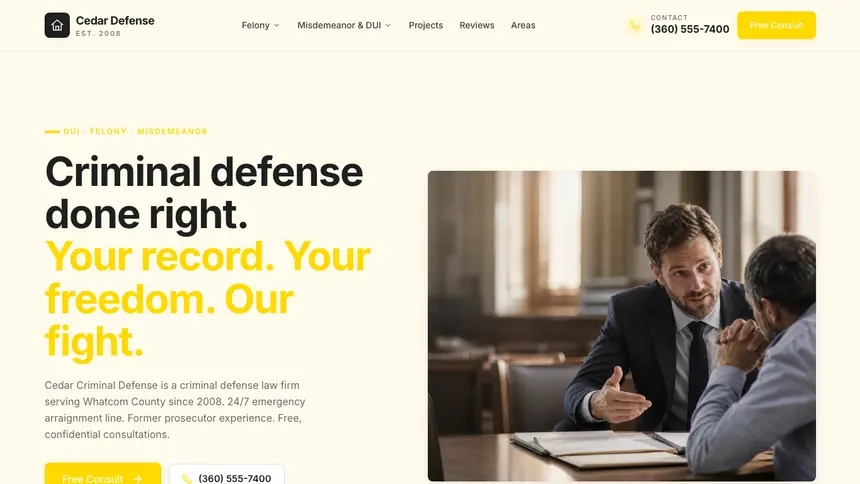 Criminal Defense Refined Tech demo website thumbnail