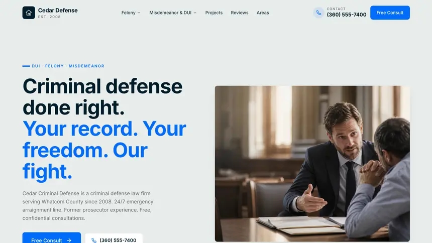 Criminal Defense Fresh Green demo website thumbnail