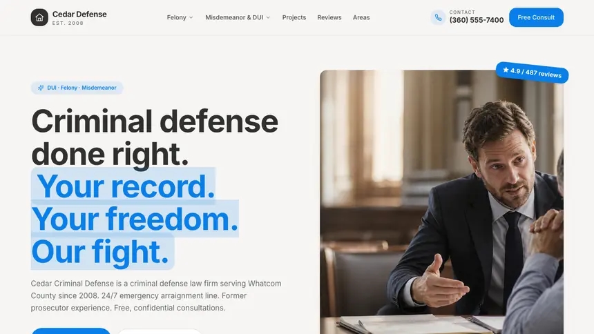 Criminal Defense Clean Editorial demo website thumbnail