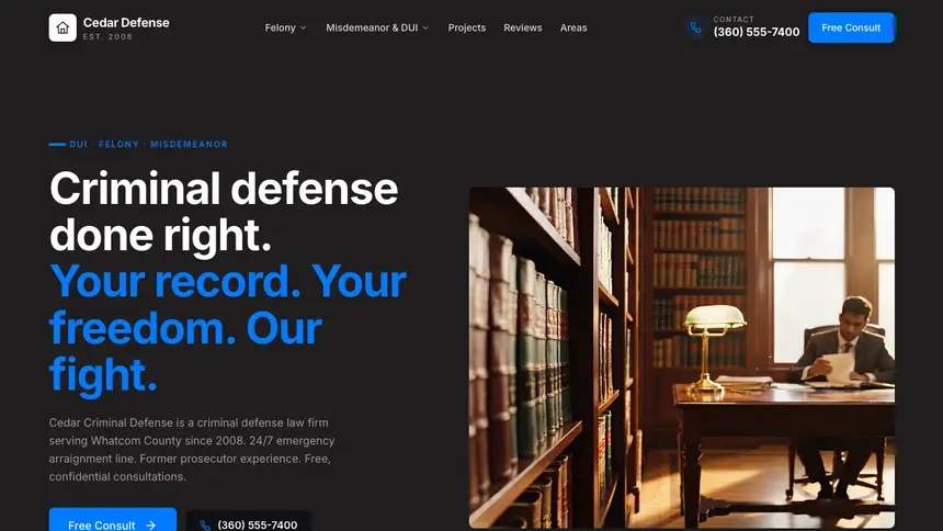 Criminal Defense Developer Dark demo website thumbnail