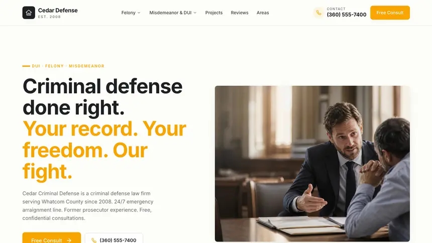 Criminal Defense Playful Product demo website thumbnail