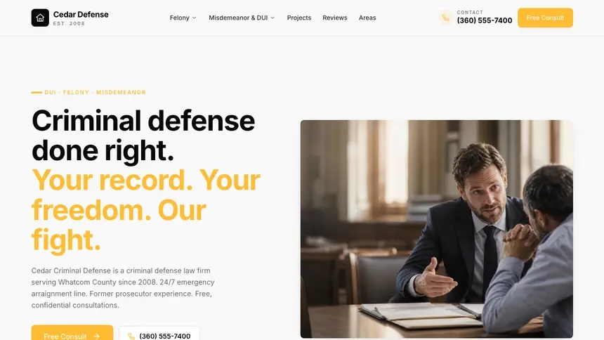 Criminal Defense Crisp Utility demo website thumbnail