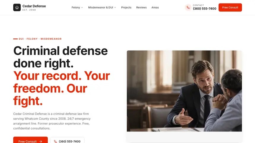Criminal Defense Technical Clean demo website thumbnail