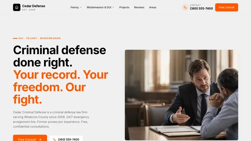 Criminal Defense Minimal Mail demo website thumbnail