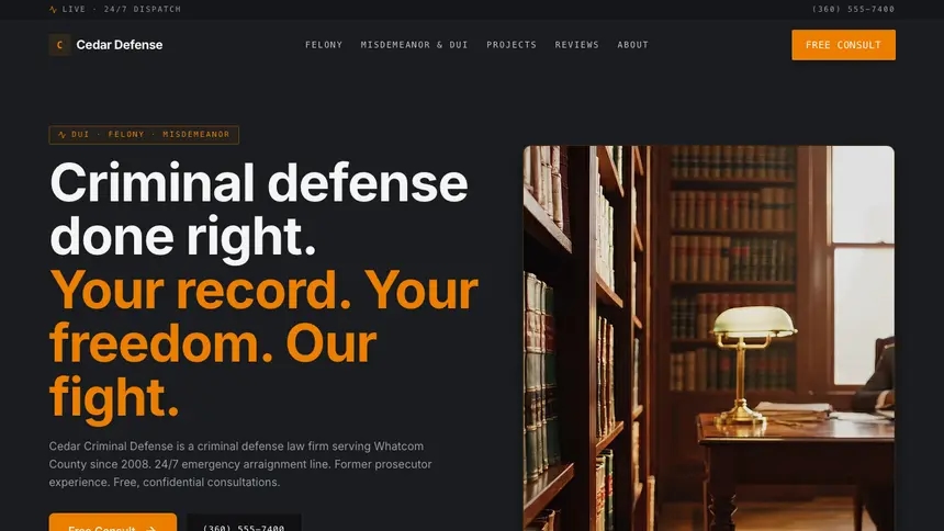 Criminal Defense Modern Finance demo website thumbnail