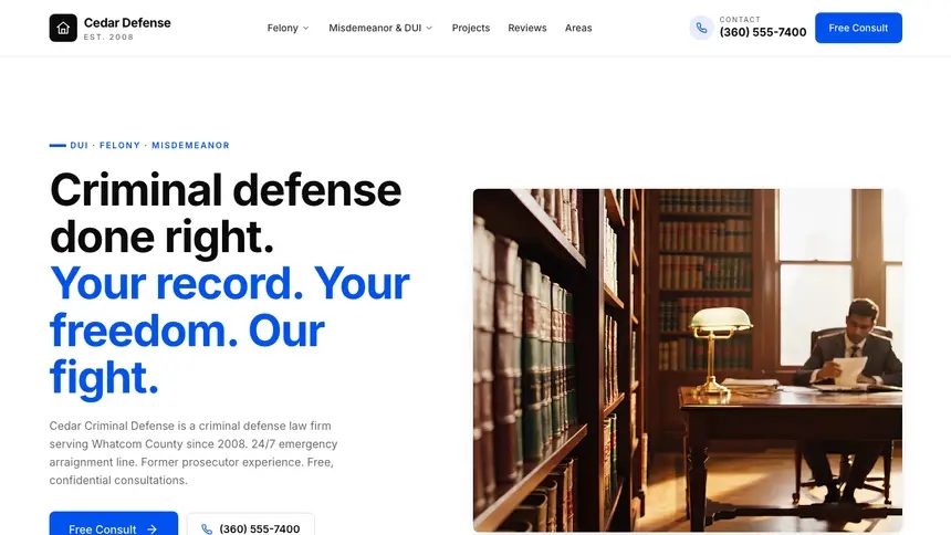 Criminal Defense Editorial Content demo website thumbnail