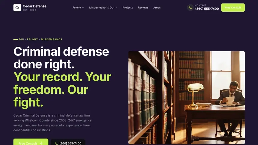 Criminal Defense Focused Monitor demo website thumbnail
